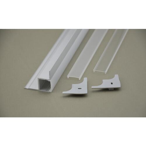 45cm Corner Aluminum profile/channel for CABINET SHELF,Stair LED, 10x1m, Available for opal, semi-clear and clear cover, end cap