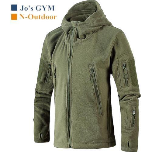 Outdoor Winter Tactics Soft Shell Jacket Unisex Couple Hooded Thickened Caught Fleece Jackets Multi-pocket Hiking Camping Coat