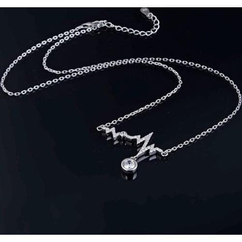 Designer Fashion 925 Sterling Silver Jewelry 3A Cubic Zirconia Party Necklace