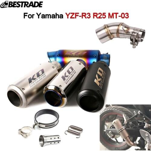 Motorcycle Exhaust System 245mm 300mm Length Muffler Escape Middle Connection Link Pipe for Yamaha YZF-R3 R3 R25 Stainless Steel