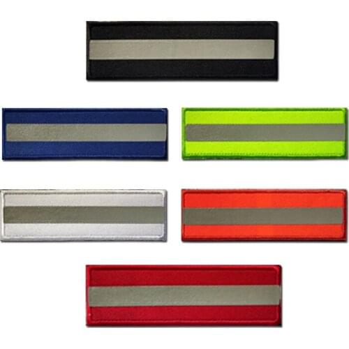 Embroidery Velcro Badge Reflective Patches Tactical Backpack Vest Reflective Strip Stickers Army Military Clothes Bag Appliques