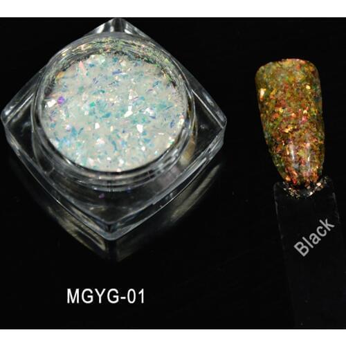 1g/Box 2017 New Arrival Irregular White Color Chameleon Flakes Color Changing Mica Pigment For Nail Paint, 5colors