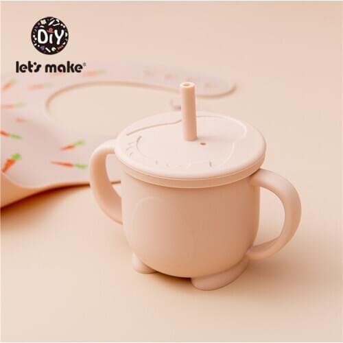 Lets Make 1pc Fashion Baby Feeding Bottle Cups Learning Drinkware Silicone Sippy Cup Toddlers Kids Silicone Sippy Cup Have Lids