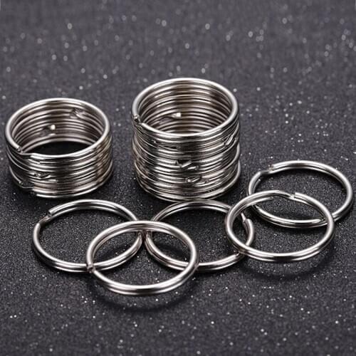 50PCS DIY Polished Silver Color Key Holder Split Ring Keyrings Key Chain Hoop Loop Hot