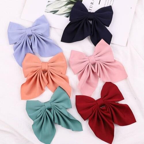 50Pcs/Lot,Fashion 4.5inch Satin Bows With Clips For Cute Baby Girls Colorful Hair Clips Hairpins Barrettes Kids Hair Accessories