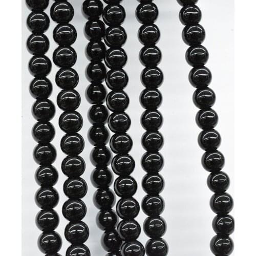 Wholesale 4-12 Mm Natural Stone Beads Smooth Round Black Onyx Loose Beads for Jewelry Making Diy Bracelet Necklace Pick Size