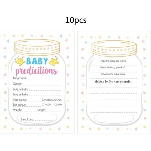 10 Pc Baby Predictions and Advice Cards - Baby Shower Games Ideas for Boy or Girl- Party Activities Supplies