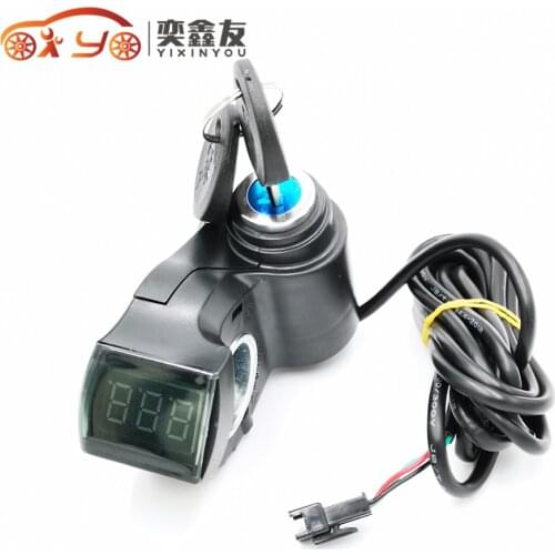 YIXINYOU12V-99V Electric Bike Twist Throttle With LCD Battery Display Speed Control 3 wires Electric Bicycle Scooter Accelerator