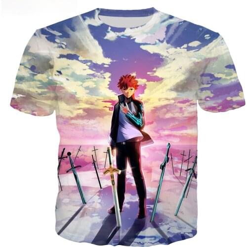 Anime Fate Stay Night T Shirt 3D Print Summer New Men Women Short Sleeve Sweatshirt Casual Hip Hop Streetwear Tops