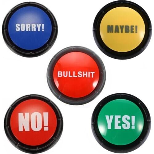 Talking Button Bullshit Maybe No Sorry Yes Sound Button Toys Home Office Party Funny Gag Toy For Funny Party