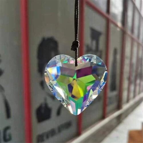 Crystal Suncatcher Heart Pendant Suncatcher Rainbow Pendant Crystal Heart Prisms Pendant Rainbow Maker Pendant