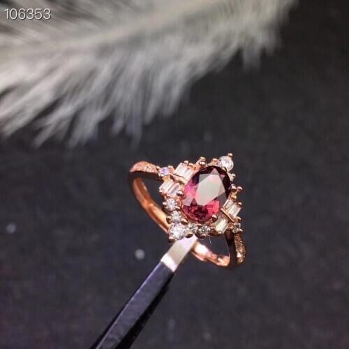 Garnet ring Natural and real garnet ring 925 stelring silver 5*7mm gem For Men Or Women