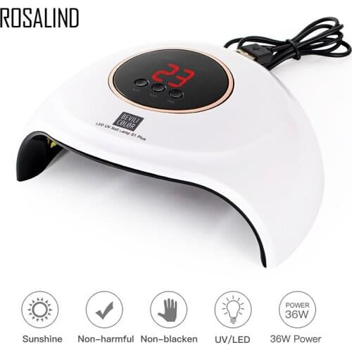 ROSALIND 36W UV LED Nail Lamp For Manicure USB Connectora Nail Dryer Curing Gel polish 18PCS UV Led manicure lamp for nail Tools