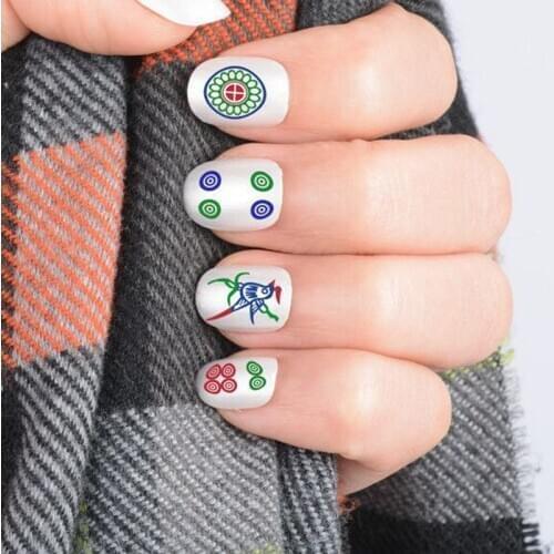 MiFanXi Mahjong Stamp Plates for Nails Design Stainless Steel Square Print Interesting Image Nail Stamping Plates Templates