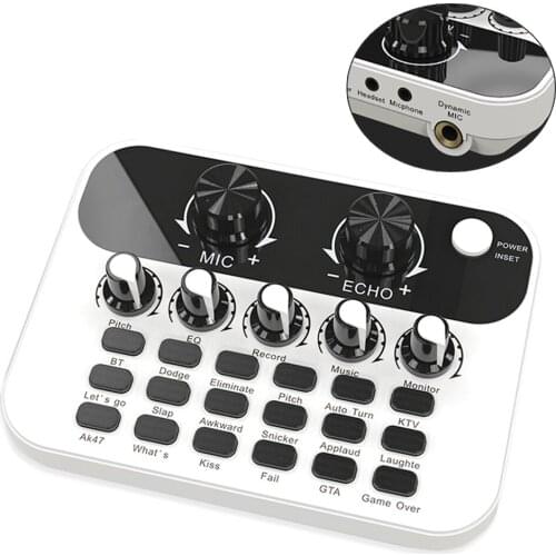 V12 Microphone Sound Card Live Mixer Sound Effect Processor Microphone Mic Accessories Live Audio Equipment for PC Smart Phone