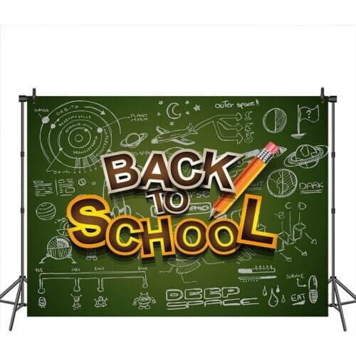 Neoback Back to School Photographic Background Blackboard Pencil Banner Decoration Photography Backdrops Studio Shoots