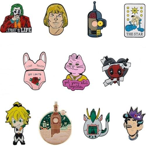 Cartoon Anime Figures Lucky Animal Cat Enamel Brooches Lapel Pins Personal Badges Jewelries Gift For Friends Kids Fans