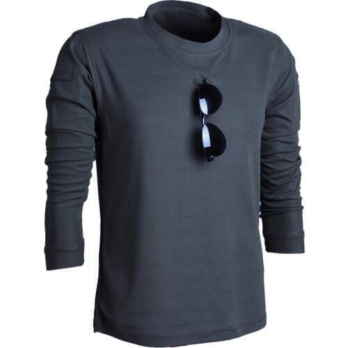 Large Size Male Loose Long Sleeve Elastic Shirts Outdoor Climbing Hiking Riding Breathable Military Training Tactical Shirt