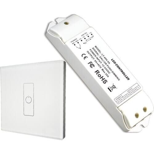 New EDA1 Dali Led Dimmer 1 Channel On/Off Switch Wall Mount Touch Panel Light Dimming Lamp Controller