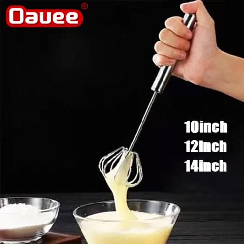 430 Stainless Steel Semi-automatic Whisk Push-type Rotating Kitchen Egg And Cream Cooking Stirring Tool Hand Whisk Mixer