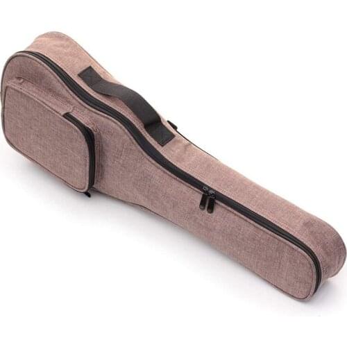 Simple Nylon 10MM Classic Thick Durable Ukulele Case Bag with Large Storage,(Brown)