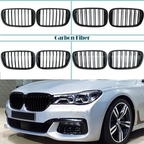 Carbon Fiber/Black Front Bumper Racing Grills Kidney Grilles For BMW G11 G12 7 Series 2018 2017 2016 2015 M Power Accessories