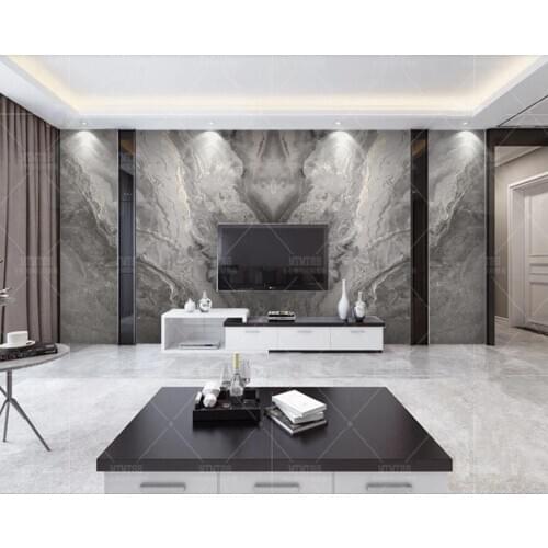 Luxury Grey Marble Wallpaper 3D Mural Wall Decor Customize Murals Photo Printed Brick Wall Paper Roll for TV Background