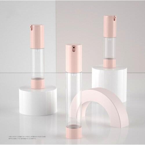15/30ml Pink Rotating Airless Bottle, Press Vacuum Emulsion Dispensing Bottle, Desktop Airless Bottle