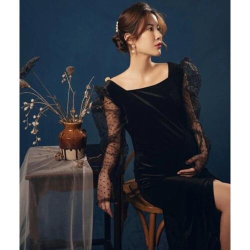 Sexy Black Lace Maternity Dresses Photography Props For Photo Shoot Pregnancy Dress Photography Vestidos For Pregnant Women