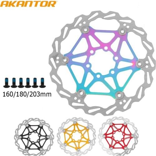 AKANTOR Brake Rotor Bike Floating 180 160 203mm Mountain Bike Bicycle Parts Multicolor Disc Brake MTB Bicycle Accessories