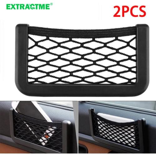 Universal Car Seat Side Storage Net Bag Phone Organizer Pouch Auto Organizer Elastic String Net Bag Car Accessories