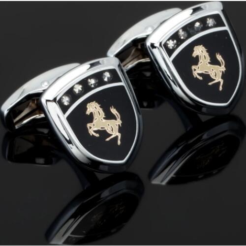High Quality French 2018 mens dress shirt Cufflinks brand Brand horse logo Cufflinks by car logo design style