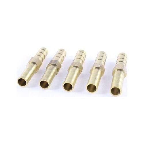 10 Pcs Pneumatic Air Hose Fitting 6mm Brass Straight Barb Adapter Coupling