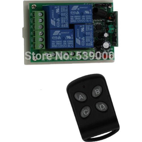 4CH RF Wireless Remote Control Relay Switch RF Switch Controller Security System 315/433MHZ