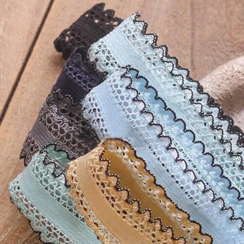5 yards/lots Lace Hollow Elastic Ribbons for DIY Craft Bow Hair Accessories Gift Bouquet Packaging Sewing Material