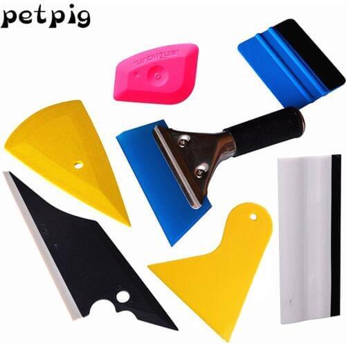 7Pcs Window Tint Tools Kit Car Repair Tool 3M Squeegee Scraper Car Foils Solar Sunshade Tools Kit Car Film Wrap Auto Hand Tool