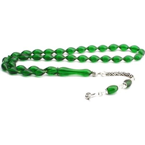 925 Sterling Silver with Rosary Squeeze Barley Cutting Natural Stone Beads Middle East Prayer Islamic Muslim Tasbih