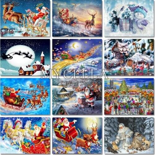 Santa Claus 5D Diy diamond painting cross stitch Christmas Snowman Full Diamond embroidery Needlework Rhinestone Mosaic Crafts