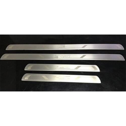 Car Styling Ultra-thin stainless steel door sill scuff plate protector guard 4PCS For 2017-2019 Volkswagen T-ROC