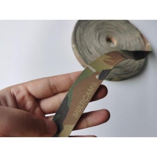 10M Length 25mm Black Camouflage Jacquard Webbing Strap Printing Dyeing MCBK DIY