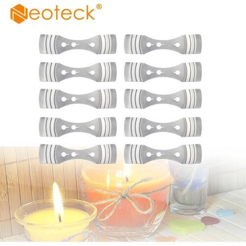 Neoteck 10Pcs/set Wick Clip DIY Candle Wick Holder Candle Wicks Fixed Stainless Steel Iron Wicks Stand Handmade Centering Device