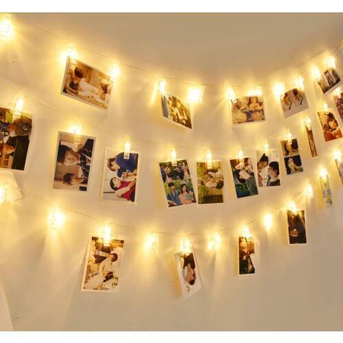 AA Battery 1.2M 10 LED Clip Card Photo Holder String Fairy Holiday Lights for Christmas Wedding Home Party Business Decoration