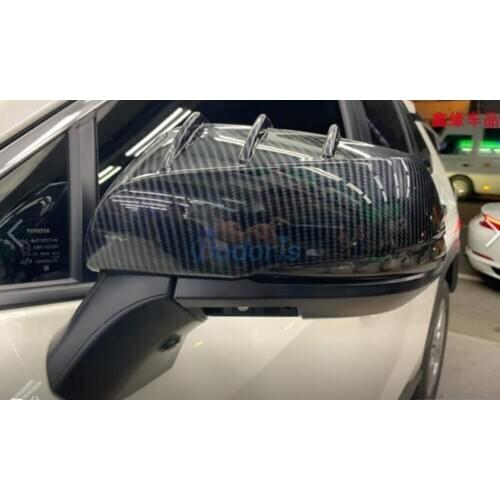 For Toyota RAV4 XA50 2019 2020 Carbon Fiber Color Door Mirror Cover Side Rear View Overlay Protector Panel Auto Accessories
