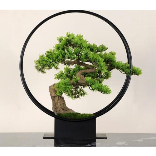 Welcome Pine Decoration New Chinese Zen Home Soft Bonsai Landscape Board Room Villa Villa Simulation Green Plant Garden Decor