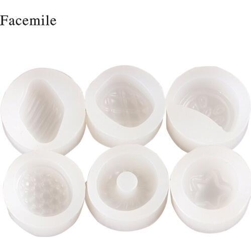 Facemile 6PCS Ice Cream Bar Silicone Mold Fruit Popsicle Mold Fondant Dessert Earrings Bracelet Making Candy Fondant Cake Decor