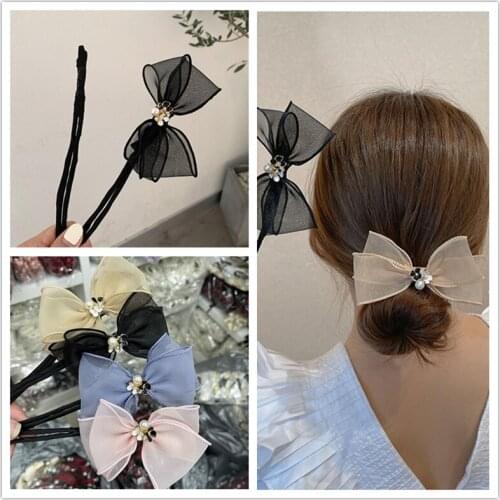 H:HYDE For Women Hair Accessory Bow Twisted Hair Tool Ballhead Hair Bud Tied Half Ball Flower bow Hair Clips