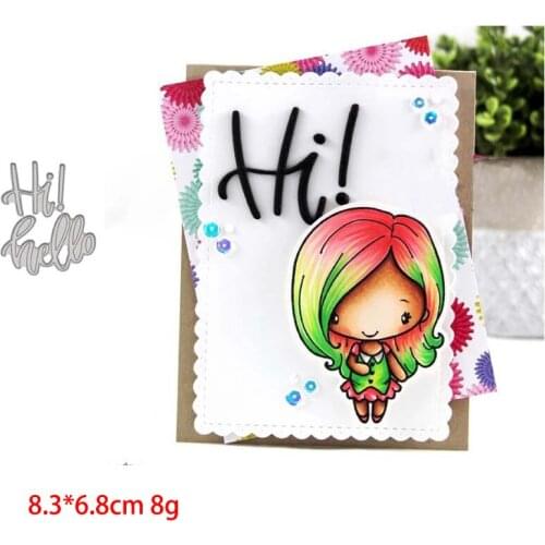 Hi Hello Letter Metal Cutting Dies Stencils for DIY Scrapbooking Photo Album Decorative Embossing DIY Paper Cards