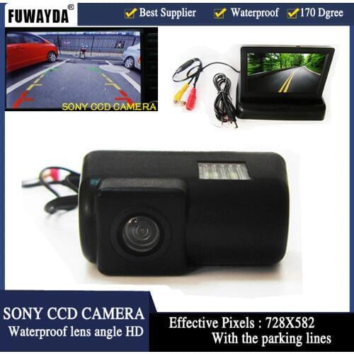 FUWAYDA CCD HD Parking 4.3" Car Rearview Foldable Mirror Monitor LED Night Vision Car Rear View Camera for Ford TRANSIT CONNECT
