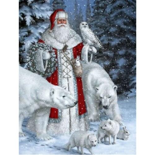 5D DIY Square Round Diamond Painting Diamond Painting Cross Stitch Mosaic Santa Claus Picture Home Decoration Gift WG2359