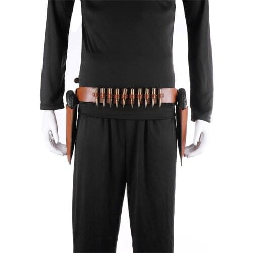Western Cowboy Belt Leather Gun Holster Steampunk Burning Men Adult Retro Cosplay Costume Pistol Bullet Accessories Halloween